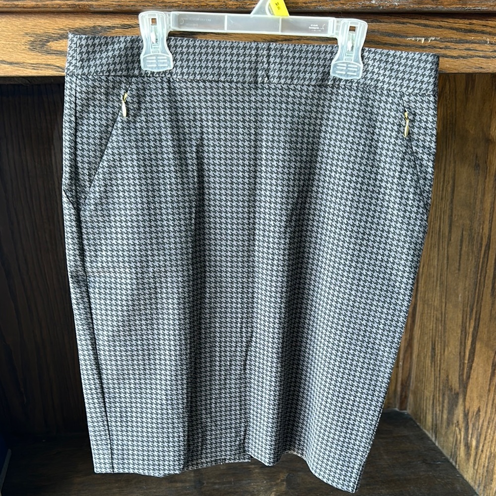 The Limited Black and White Gingham Pencil Skirt